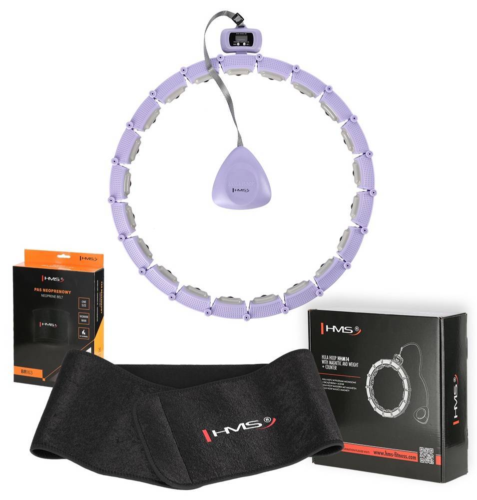 HMS Hula Hop Magnetic With Load + Counter + Slimming Belt