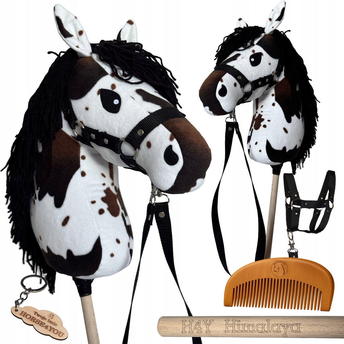 HOBBY HORSE A3 LARGE + ENGRAVING + CANTAR + REINS -H4Y HORSE ON STICK PATCH