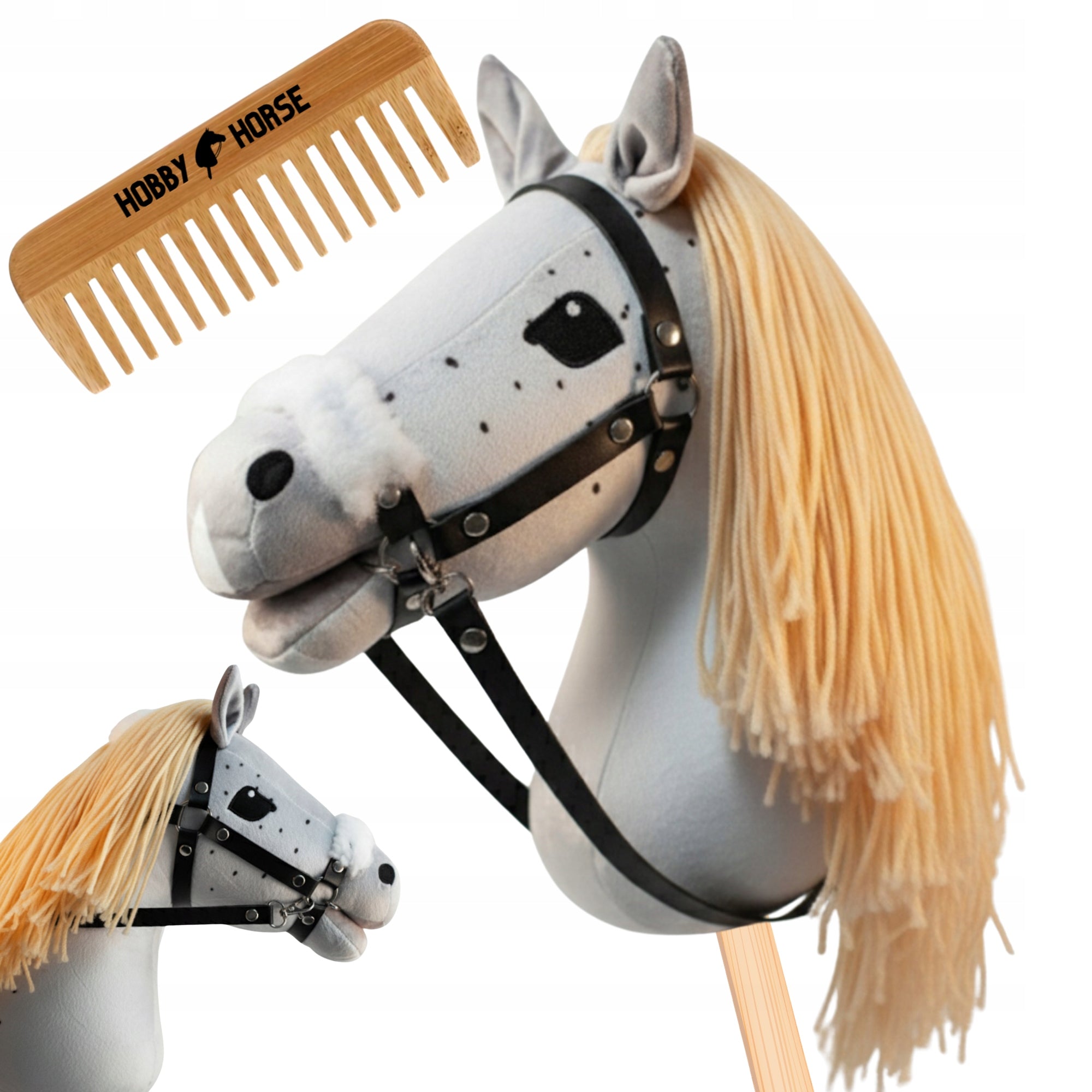 HOBBY HORSE ON STICK A3 HORSE HEAD HORSE STICK WITH MANE + COMB