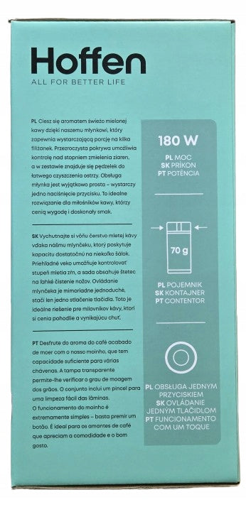 HOFFEN Electric coffee grinder 180 W AK-0547 black Brand Hoffen