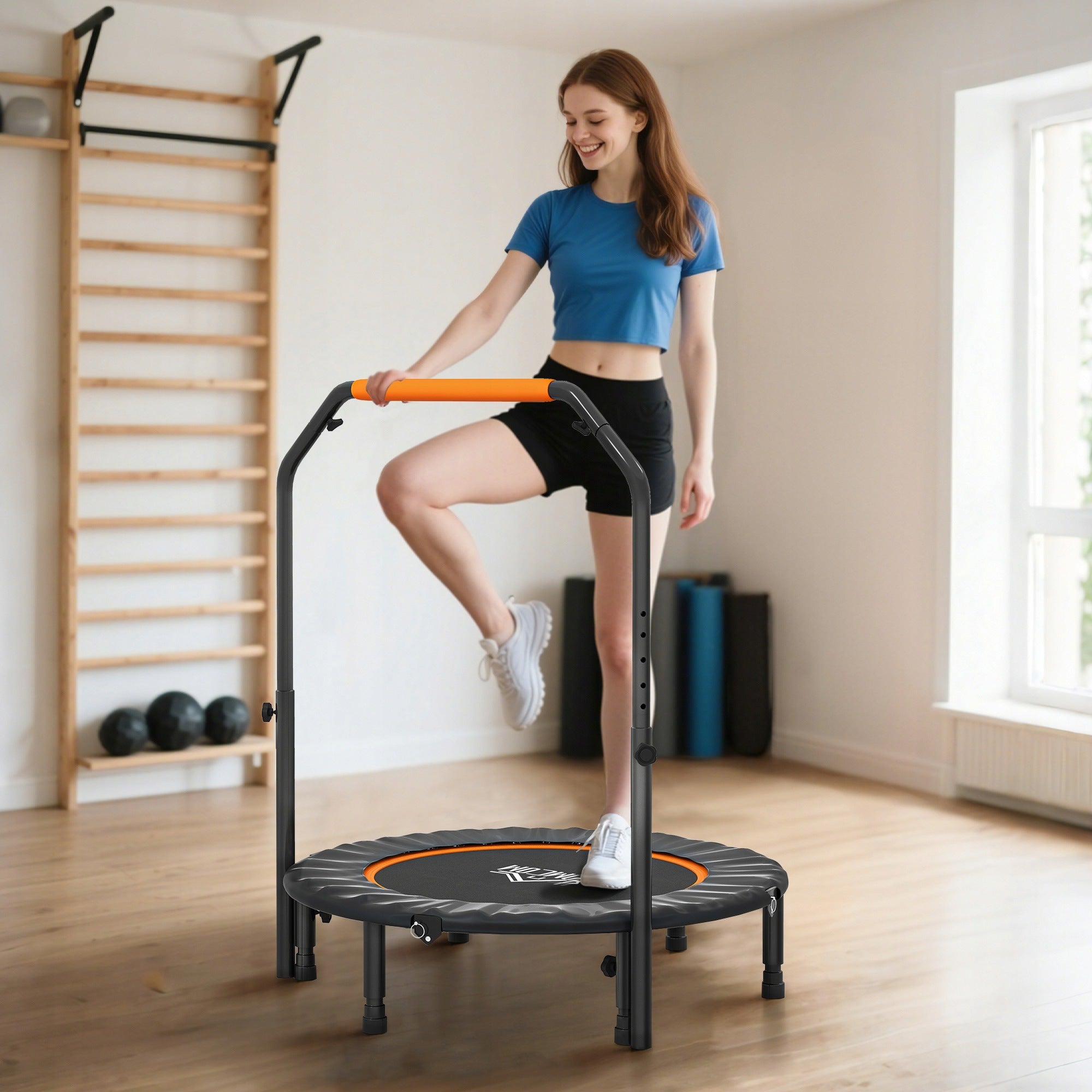 HOMCOM 102 cm Folding Rebounder, Fitness Trampoline with Handles Brand Homcom