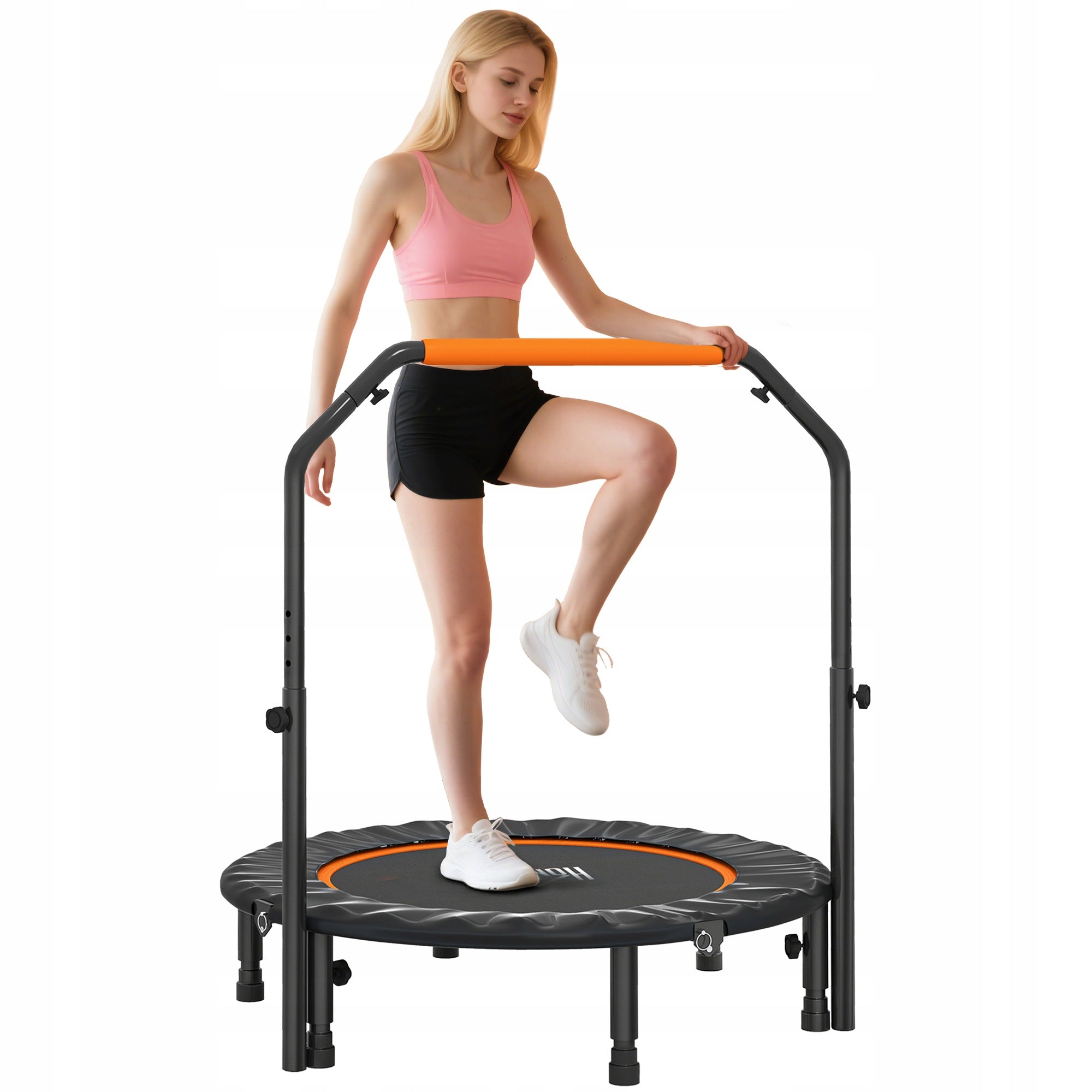HOMCOM 102 cm Folding Rebounder, Fitness Trampoline with Handles