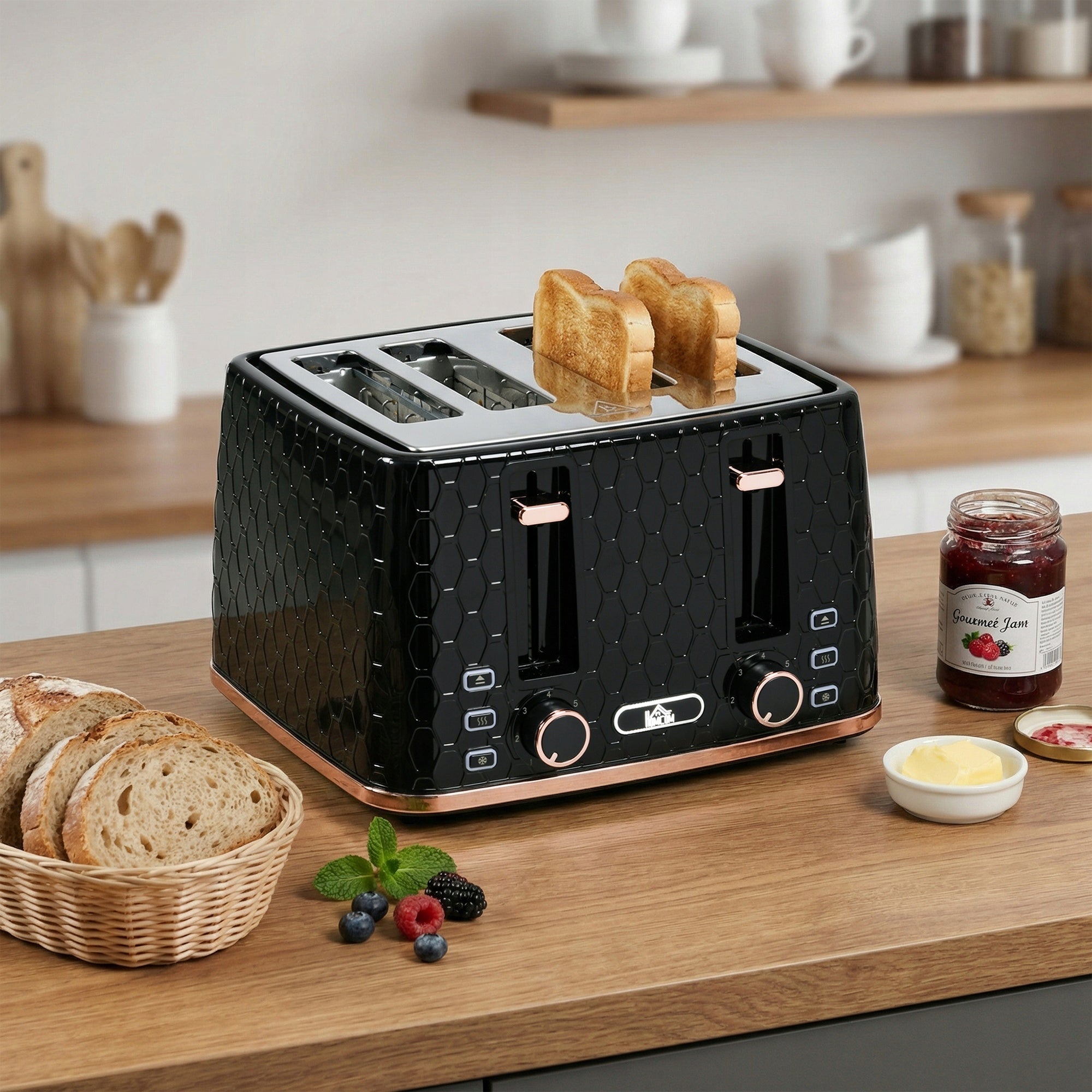 HOMCOM Toaster for 4 slices with 7 levels of browning Packaging status original