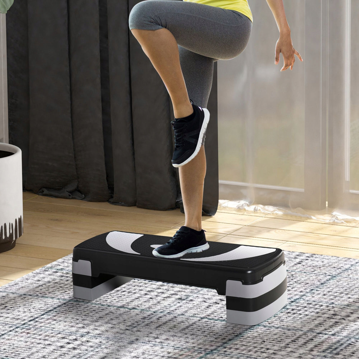 HOMCOM aerobic stepper with height adjustment 10 to 20 cm load capacity up to 150 kg Manufacturer code A90-077BK