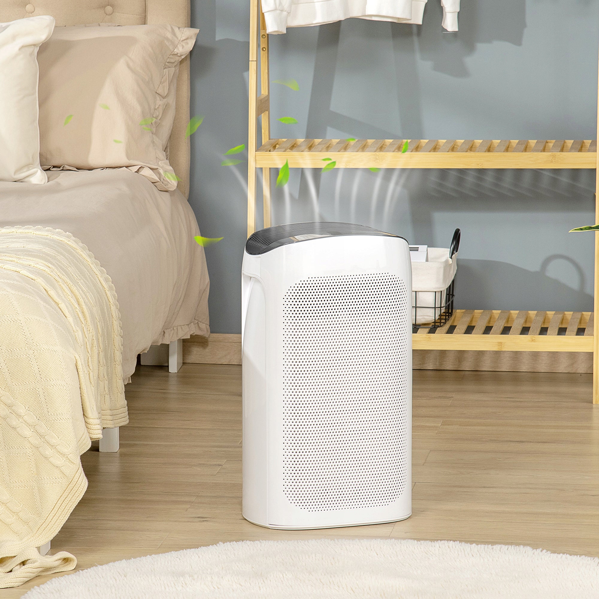 HOMCOM air purifier with HEPA filter up to 25-35 m³ removes dust, pollen Maximum efficiency 210 m³/h