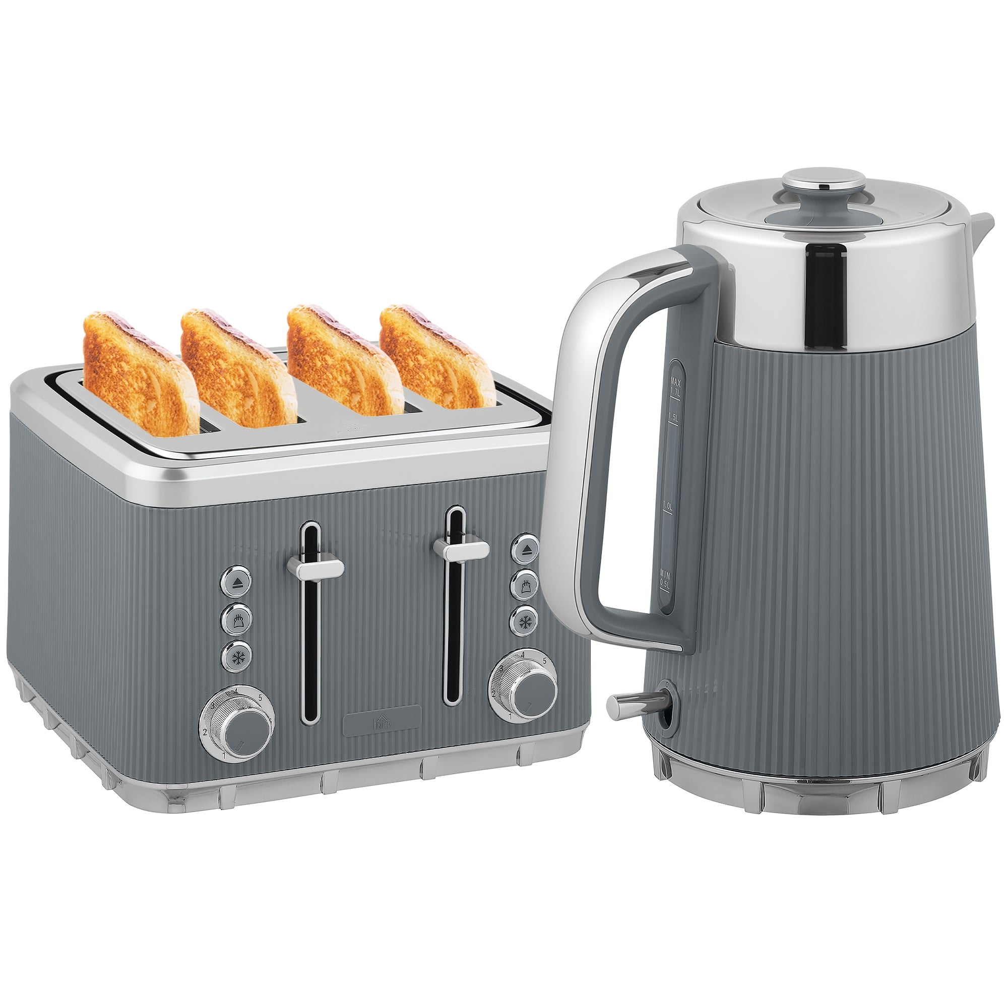 HOMCOM breakfast set: 1,7L kettle and toaster - fast kettle