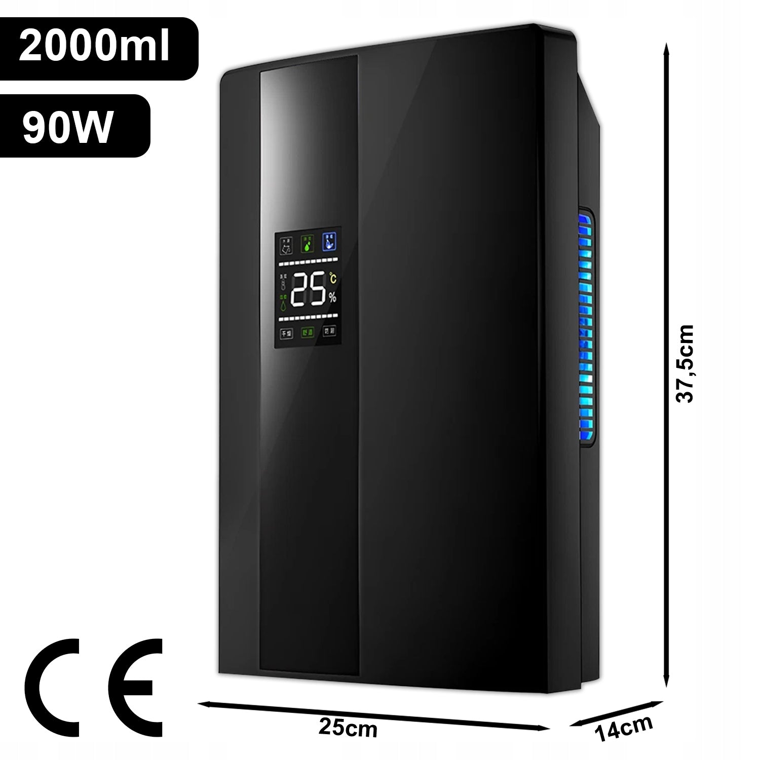 HOME DEHUMIDIFIER MOISTURE ABSORBER 90W QUIET 35 dB TIMER + REMOTE CONTROL Packaging status original