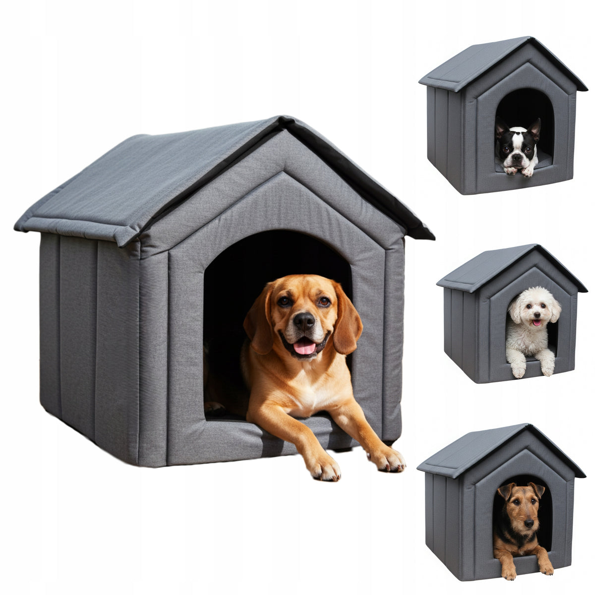 HOME DOG KENNEL Bed COZY COTTAGE large booth grey XXL R.4