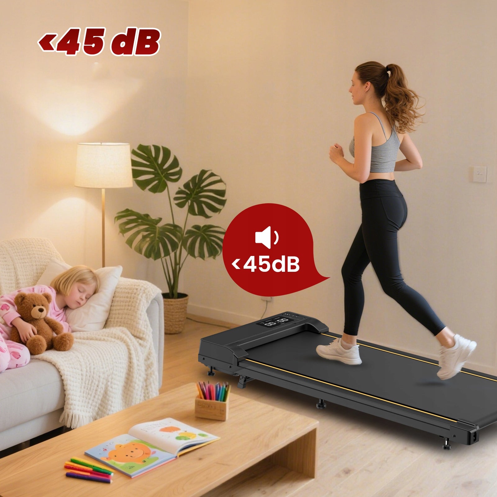 HOME ELECTRIC TREADMILL treadmill Walkingpad 120kg 15° with LED remote control 6km/h Manufacturer code 2026 KZYNTH BIEŻNIA one