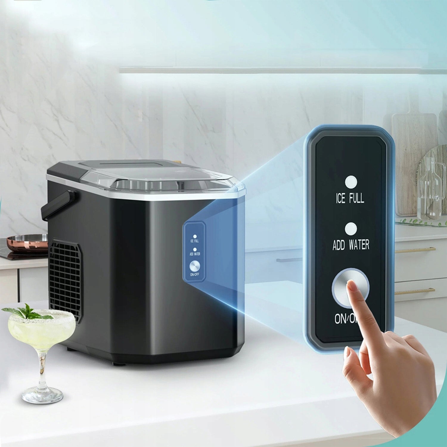 HOME ICE MAKER EFFICIENT FAST SMALL CUBE MACHINE 12KG/24H 90W Product weight with unit packaging 5.71 kg