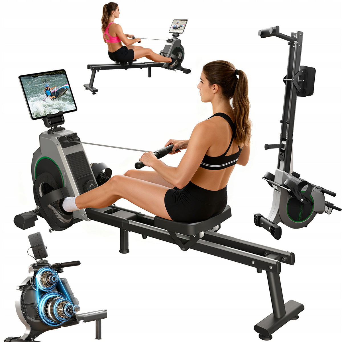 HOME MAGNETIC EXERCISE ROWING MACHINE FOLDING ROWING JUICEASE QK-530