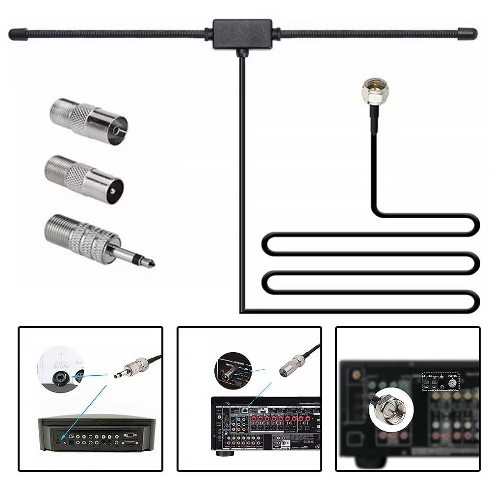 HOME RADIO ANTENNA FM 3 METERS 4 PLUGS FOR MOST DEVICES