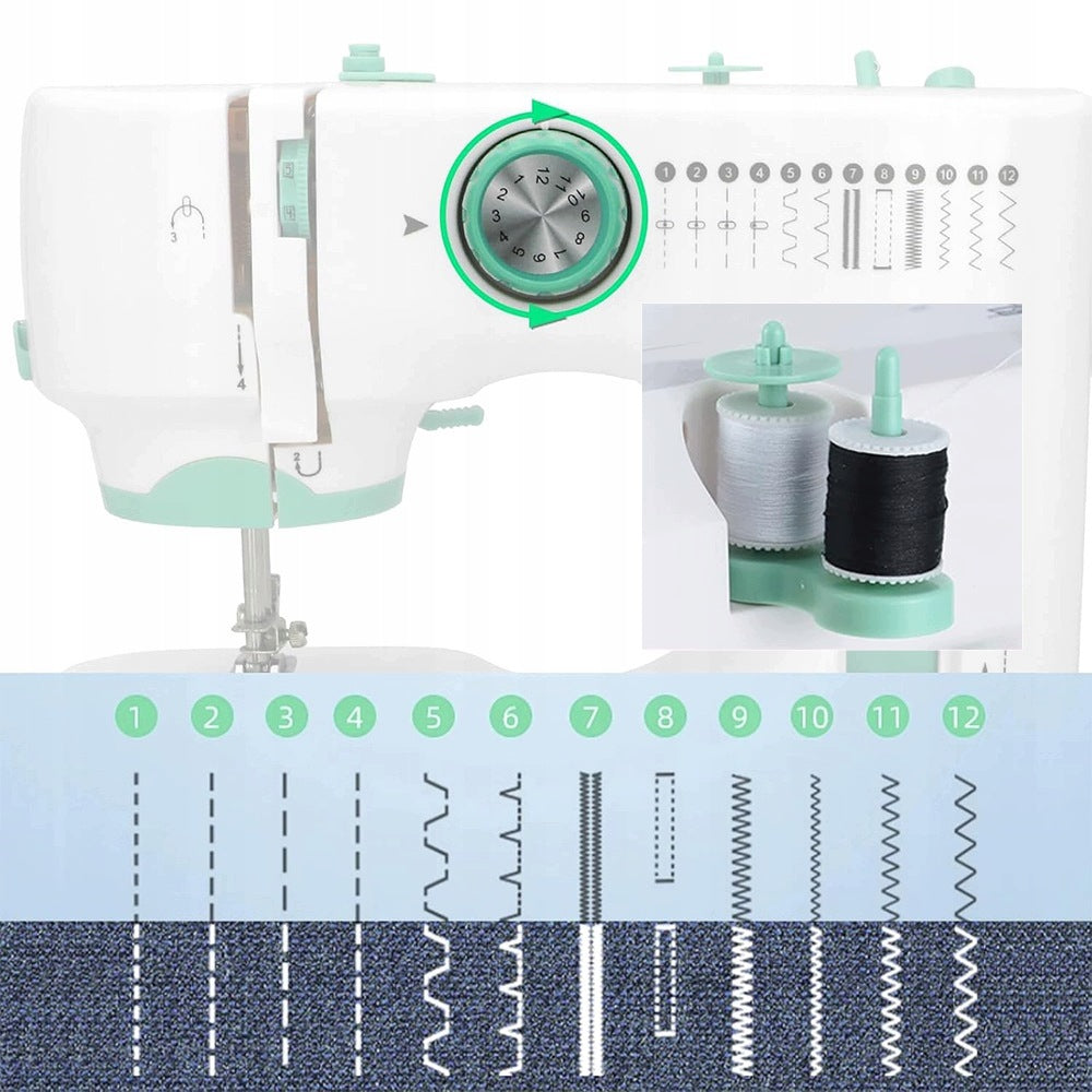 HOME SEWING MACHINE 12 STITCHES DOUBLE NEEDLE OVERLOCK MULTIFUNCTIONAL Manufacturer code 6HG69BK4816GNEU
