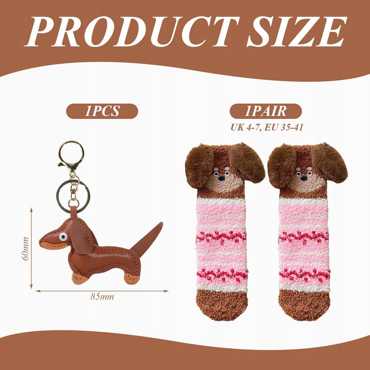 HOME SOCKS SET WARM SOFT PLUSH NIGHT KEYCHAIN DACHSHUND Manufacturer code 5908182354568
