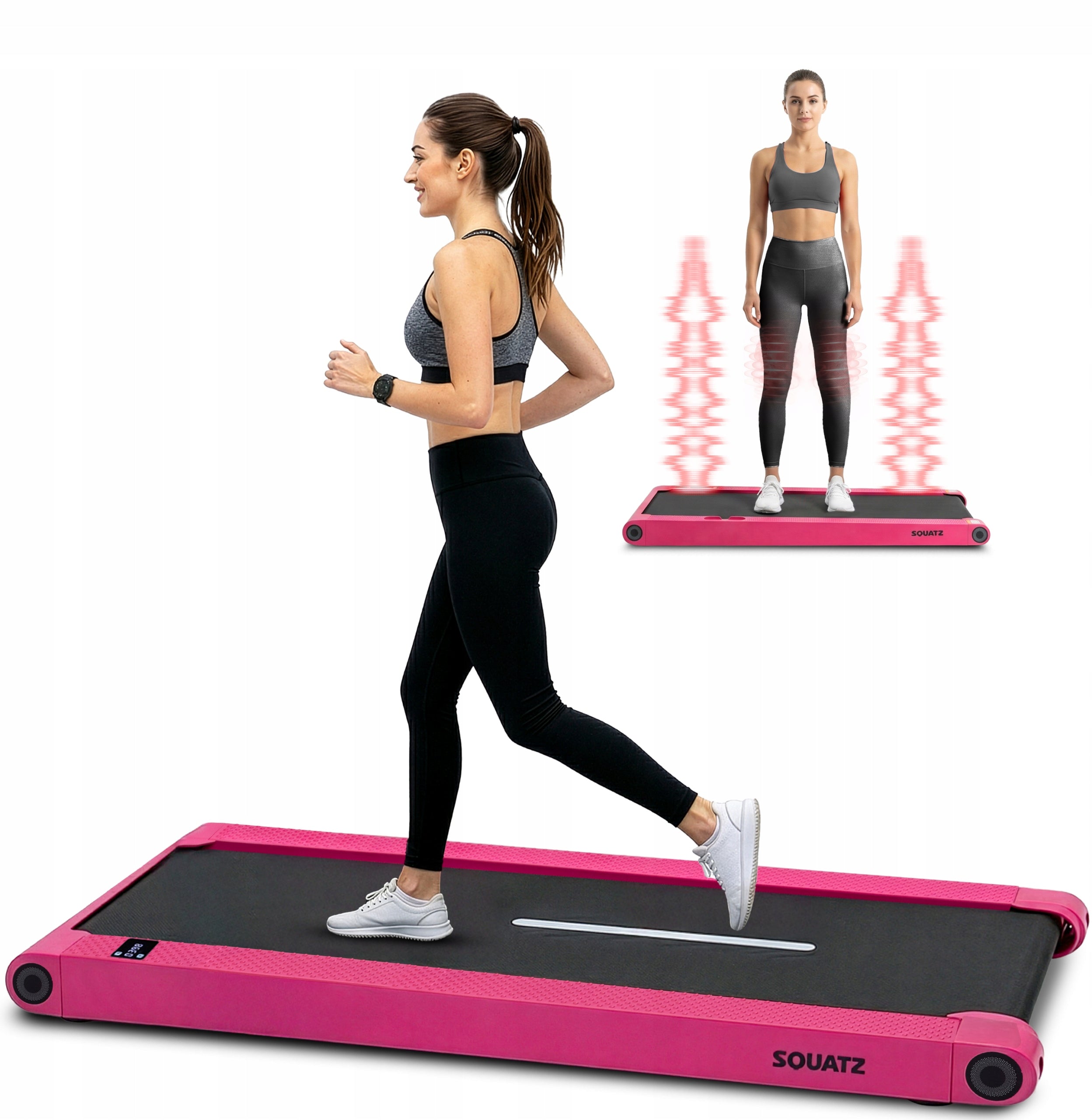 HOME TREADMILL ELECTRIC FOLDING VIBRATION FUNCTION WALKING PAD PINK