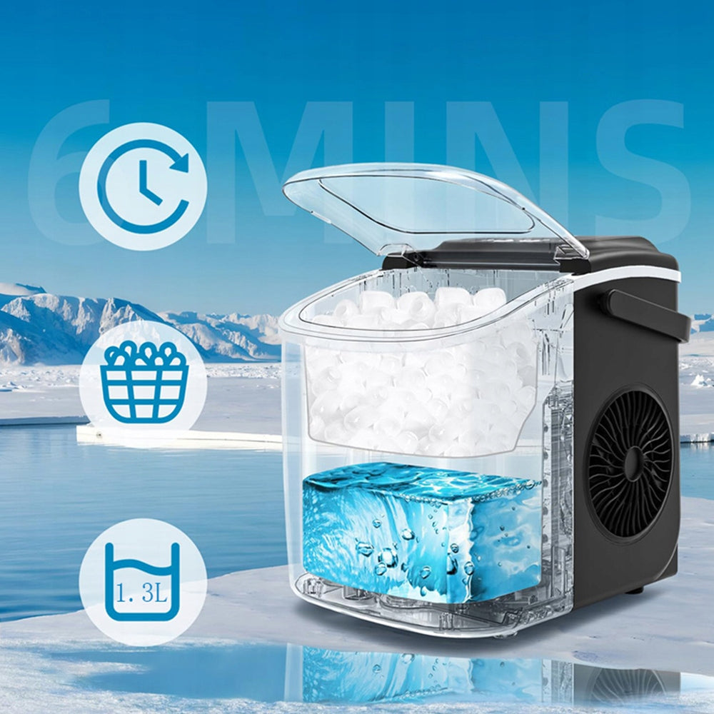HOMEMADE ICE MAKER CUBE MACHINE EXPRESS ICE FOR DRINK Dominant color black