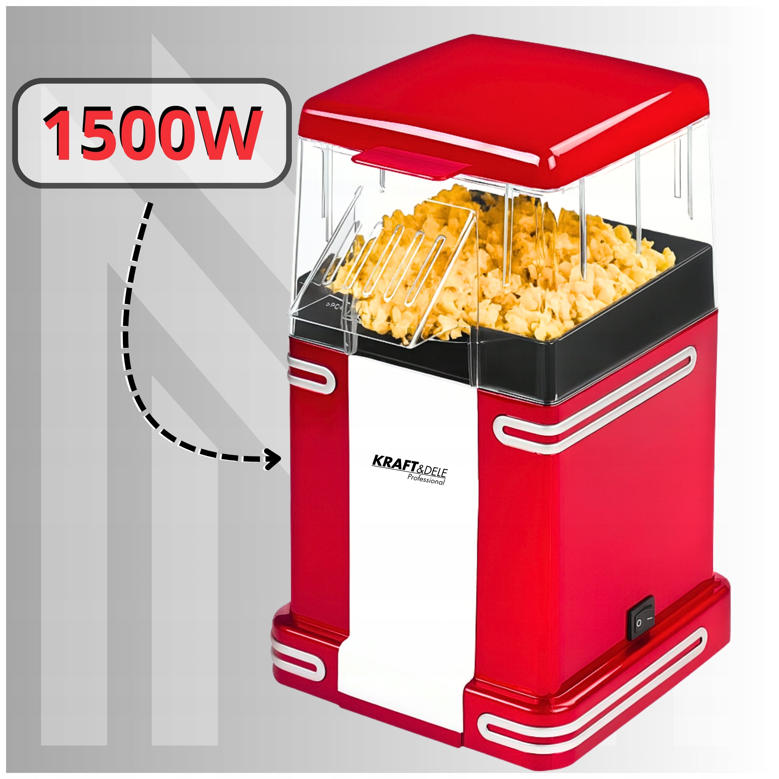 HOMEMADE POPCORN MACHINE MINI FAT FREE MACHINE 1500W Packaging status original