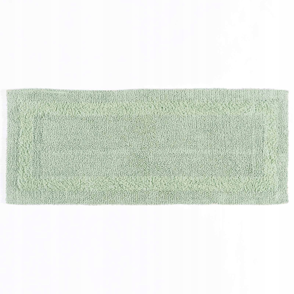 HOMESCAPES Double Sided Cotton Bath Rug, Green 40x100cm