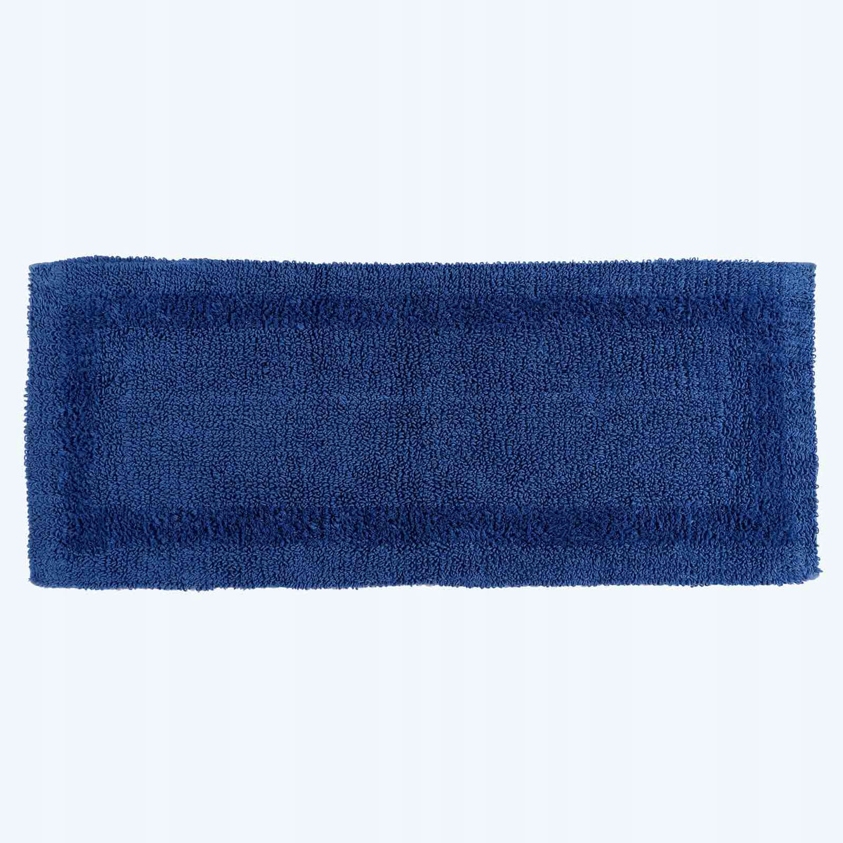 HOMESCAPES Double-sided cotton bath rug, navy blue 40x100cm