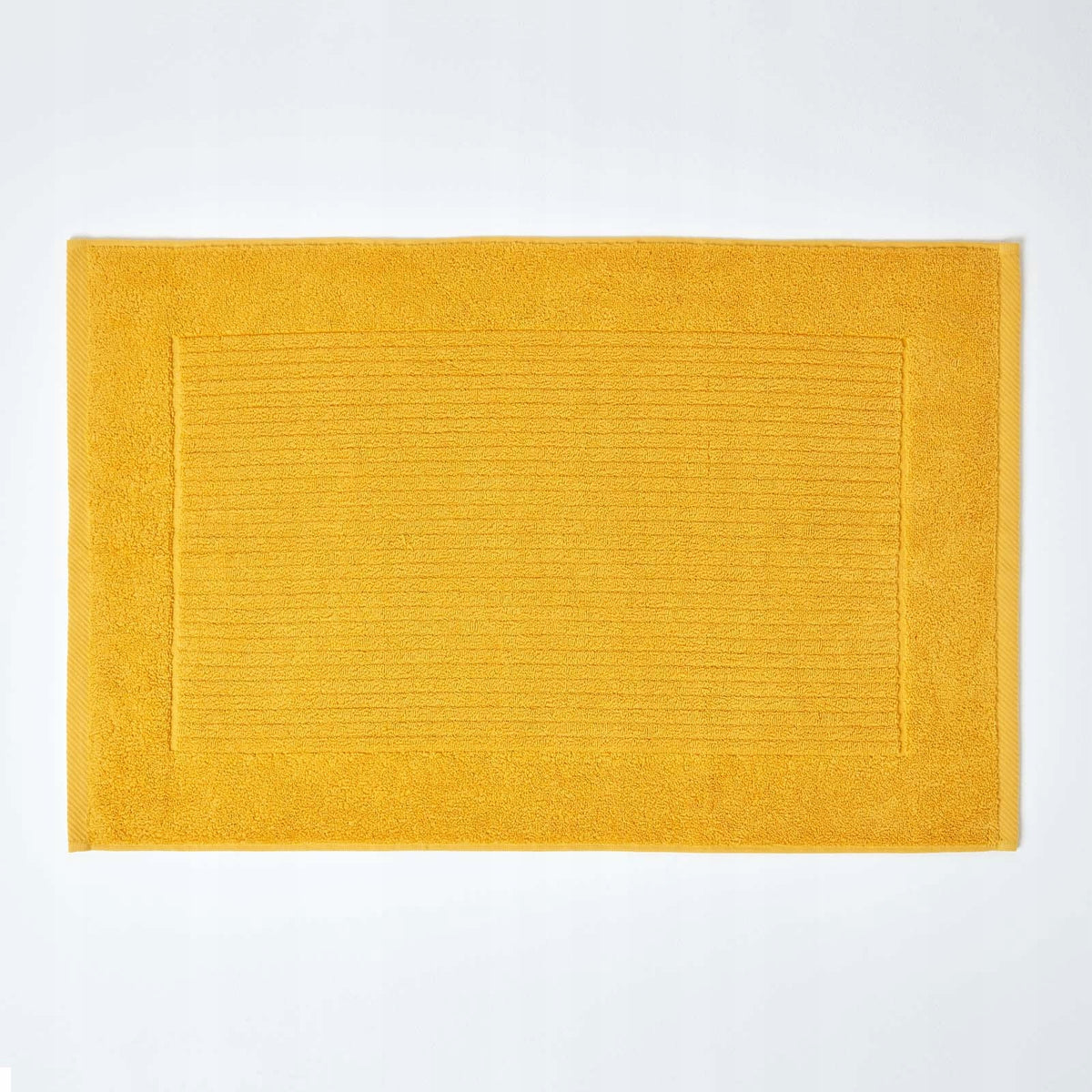 HOMESCAPES Imperial Cotton Ochre Yellow Bathroom Rug 50x80cm