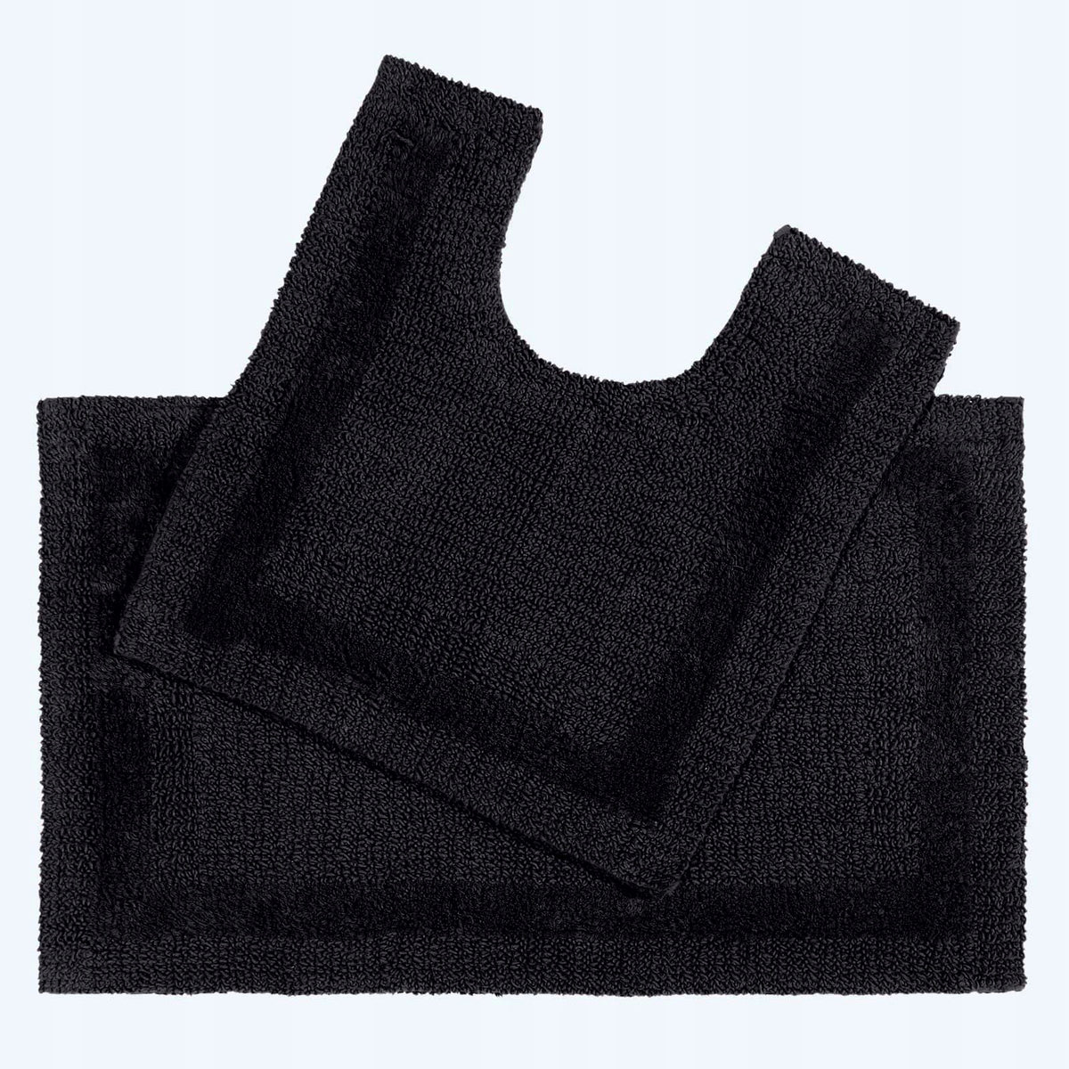 HOMESCAPES Luxury Reversible Bathroom Mat Set Black