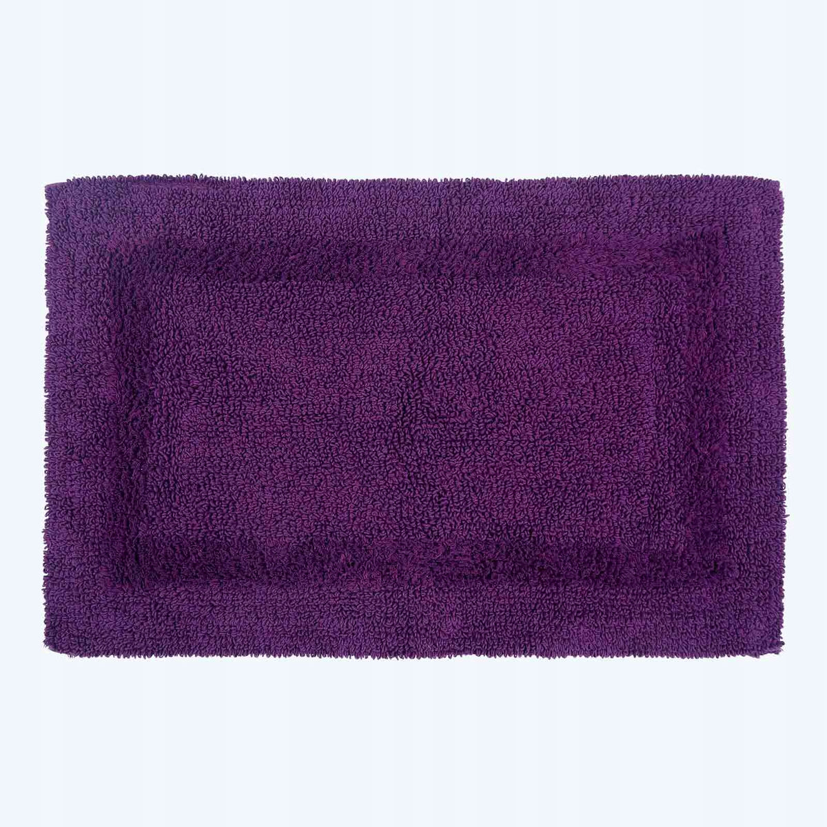 HOMESCAPES Luxury Reversible Bathroom Mat Set Plum Packaging status original
