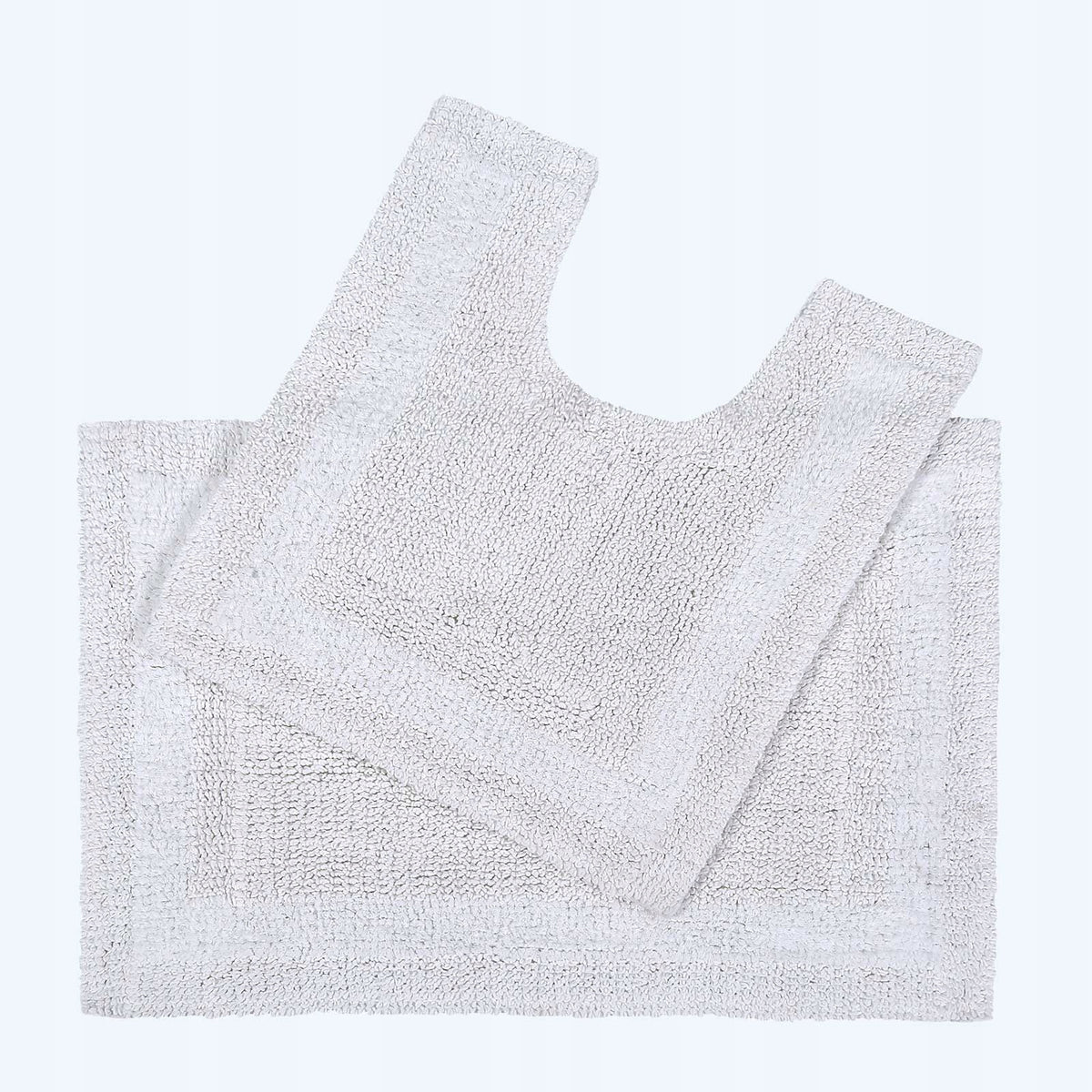 HOMESCAPES Luxury Reversible Bathroom Mat Set White
