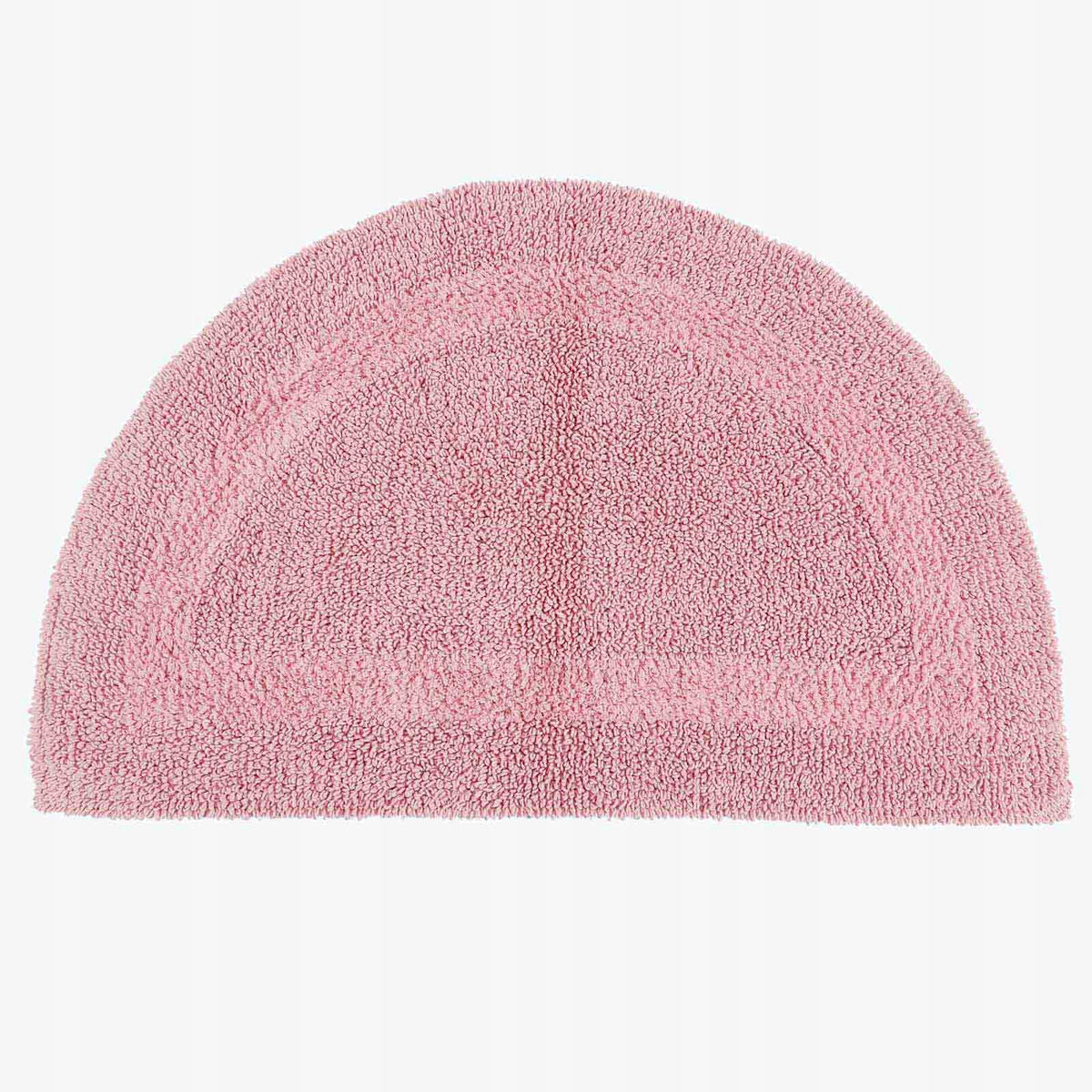 HOMESCAPES Semi-Round Cotton Bath Rug, Pink 50x80cm