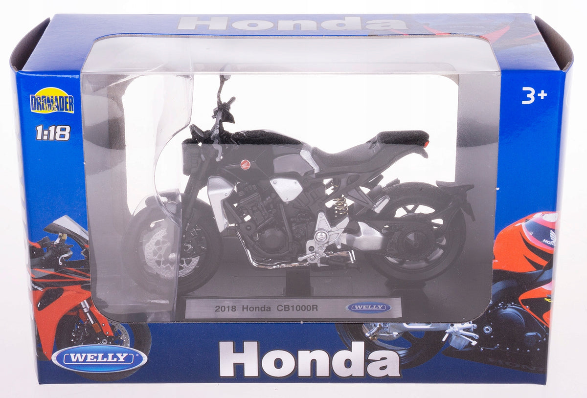 HONDA CB1000R MODEL METAL/PLAS WELLY MOTOR 1:18 BLACK