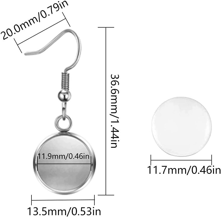 HOOKS 20 PIECES SILVER SET CABOCHON DIY JEWELRY MAKING ROUND Brand no brand