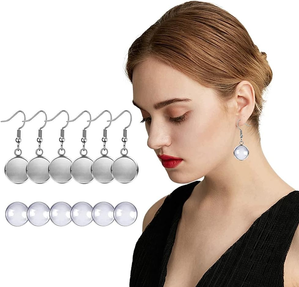 HOOKS 20 PIECES SILVER SET CABOCHON DIY JEWELRY MAKING ROUND Manufacturer code 5908182813539