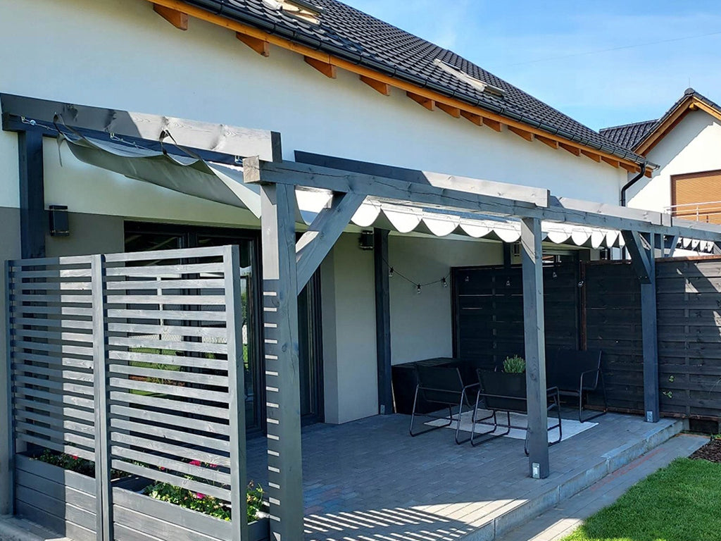 HORIZONTAL ROMAN SHUTTER 100% WATERPROOF OUTDOOR PVC AWNING, MADE TO MEASURE Product width 100 cm