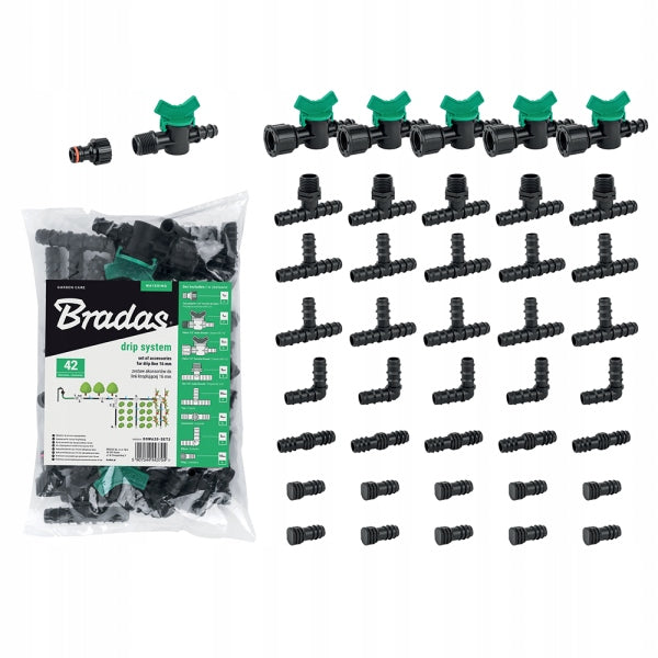 HOSE DRIP LINE DRIP IRRIGATION 100M + 92 ELEMENTS BRADAS Brand Bradas