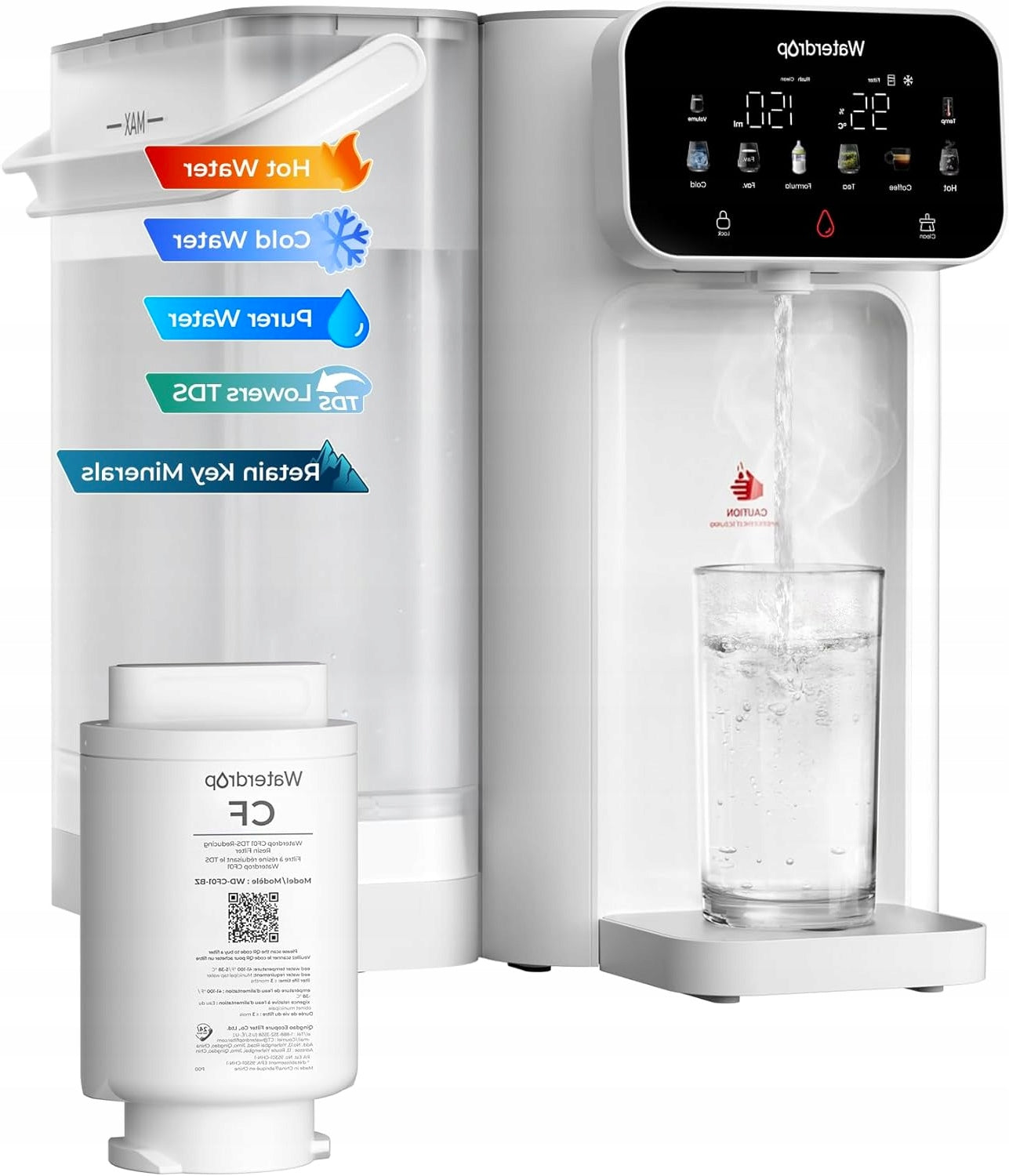 HOT AND COLD WATER DISPENSER WITH 8 DEGREE FILTER UV STERILIZATION
