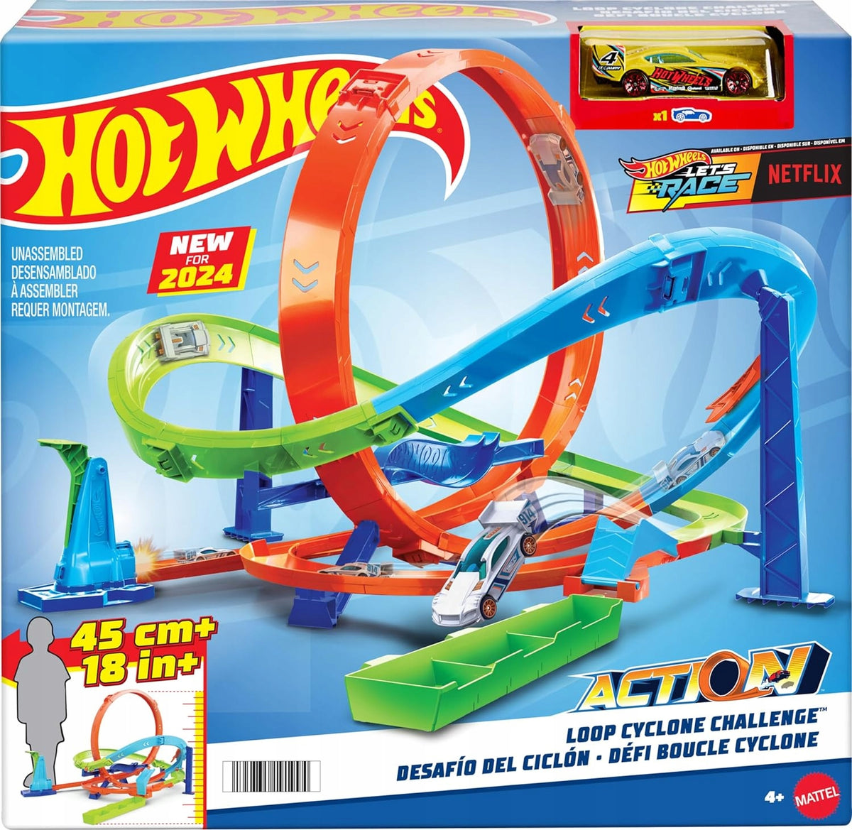 HOT WHEELS ACTION LET'S RACE TRACK SET TWISTED LOOP TORNADO + 1 car EAN (GTIN) 194735191994