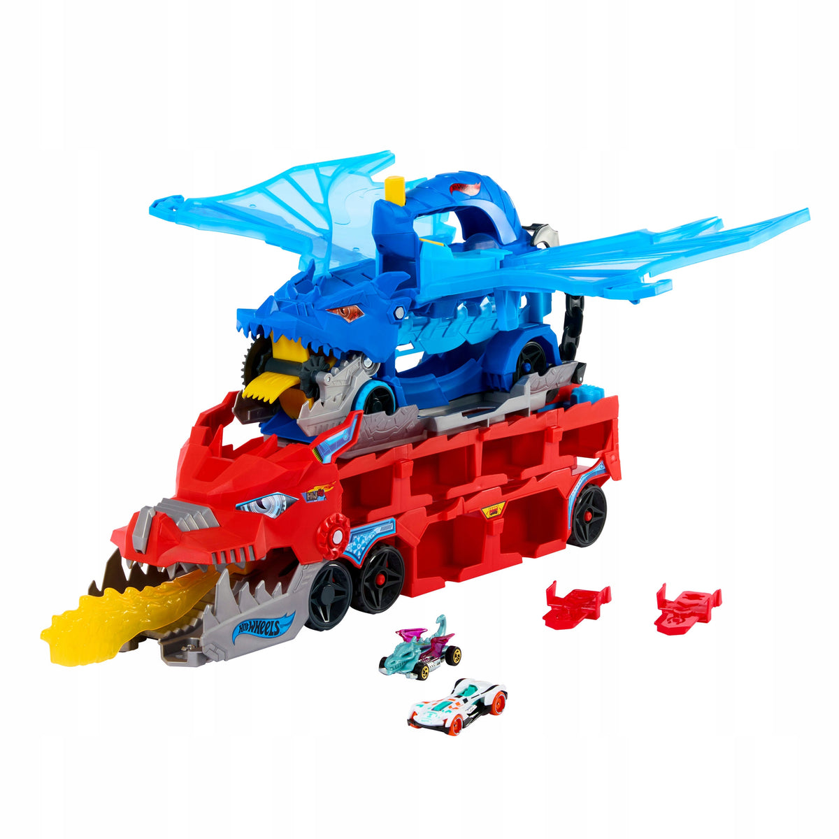 HOT WHEELS LARGE TRANSPORTER CARS 2in1 DOUBLE DRAGON + 2 cars Manufacturer code JBM72