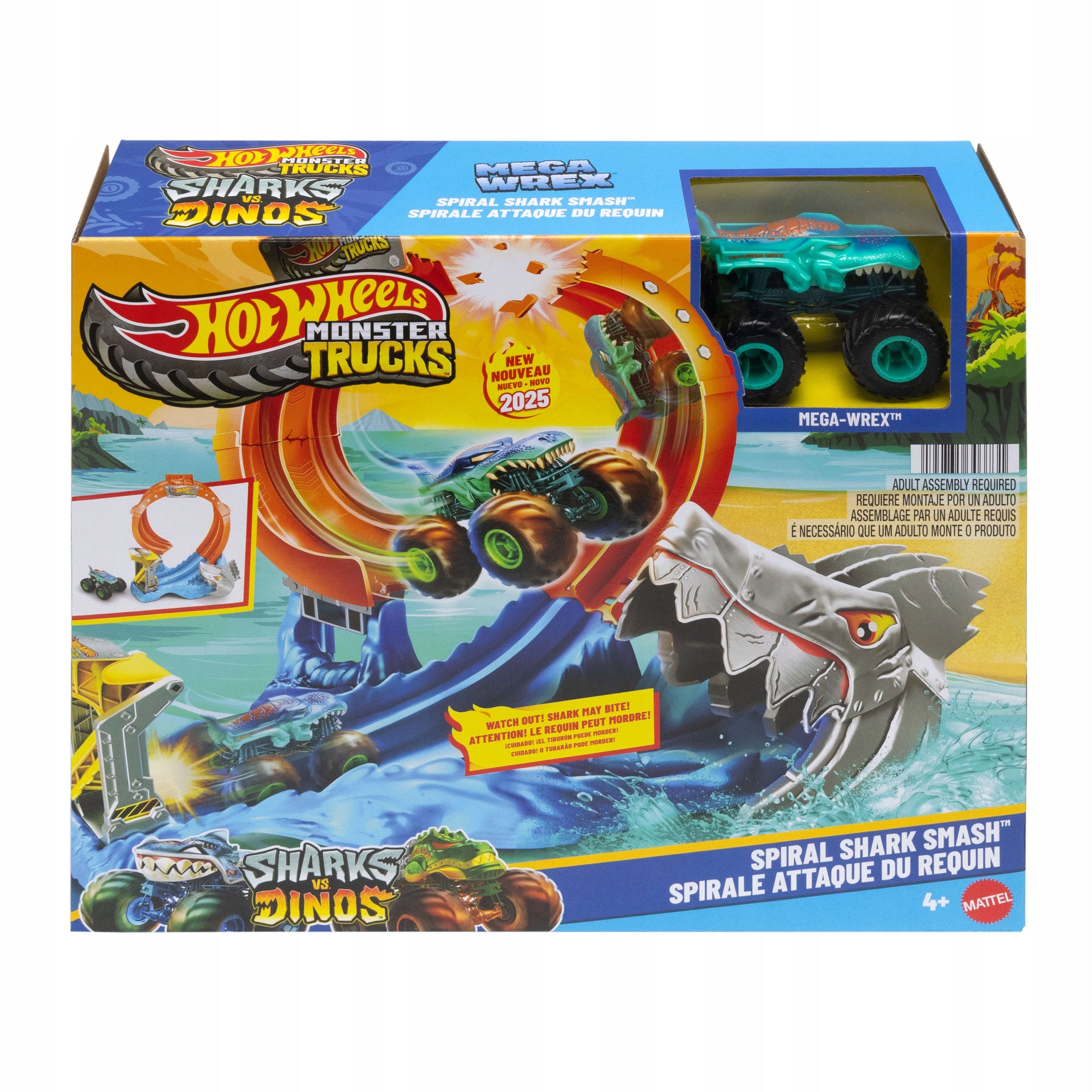 HOT WHEELS MONSTER TRUCK Shark loop track set + car Packaging status original