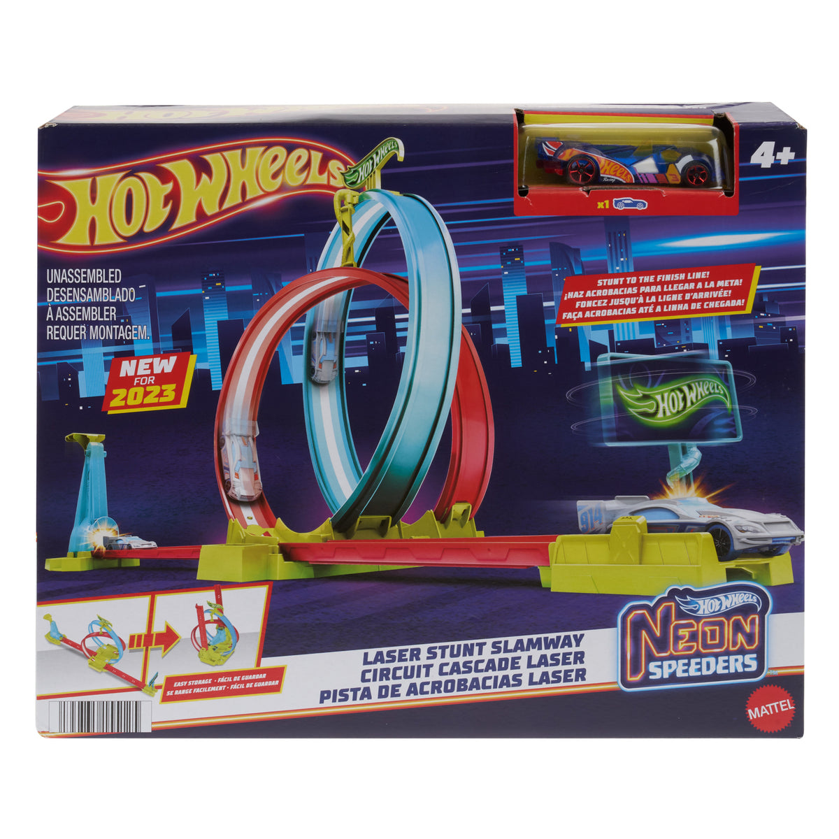 HOT WHEELS NEON SPEEDERS SET RACE TRACK GLOWING SUPER LOOP + CAR Brand Hot Wheels