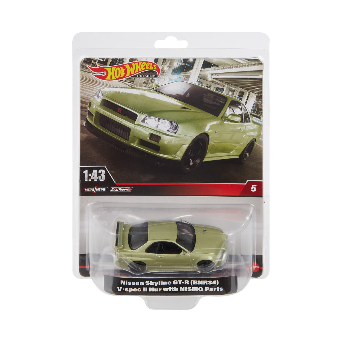 HOT WHEELS NISSAN SKYLINE GT-R BNR34 V-SPEC II 1:43 HMD47 NEW MODEL METAL