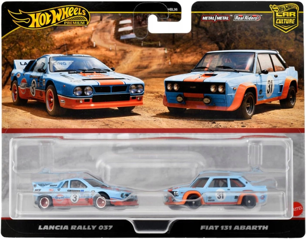 HOT WHEELS PREMIUM CULTURE CAR 2-Pack Lancia Rally 037 / Fiat 131 Abarth