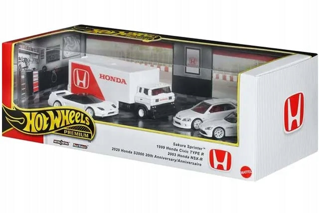 HOT WHEELS PREMIUM DIORAMA set of 4 Honda JBM08 cars