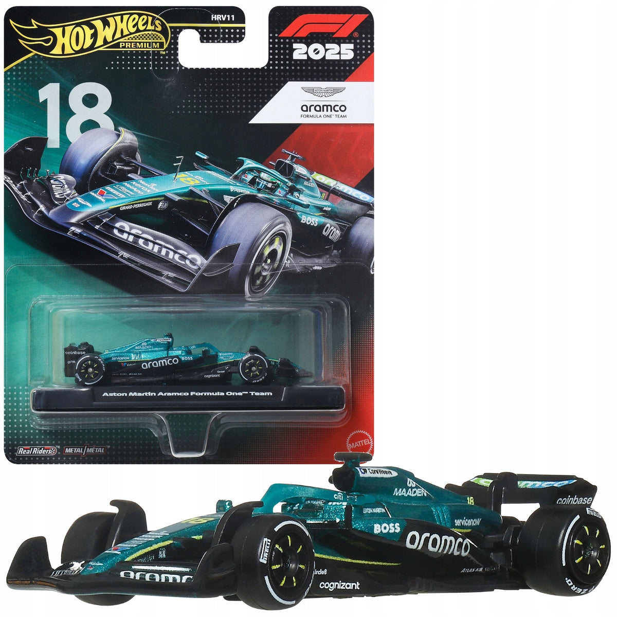 HOT WHEELS PREMIUM RACER FORMULA 1 2025 ASTON MARTIN LANCE STOLL #18
