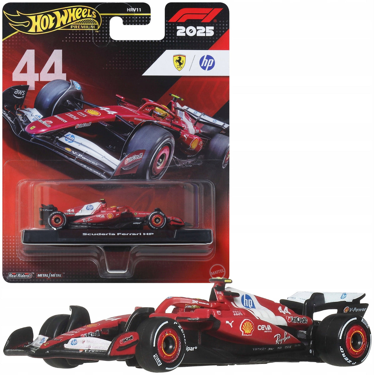 HOT WHEELS PREMIUM RACER FORMULA 1 CAR 2025 SCUDERIA FERRARI #44