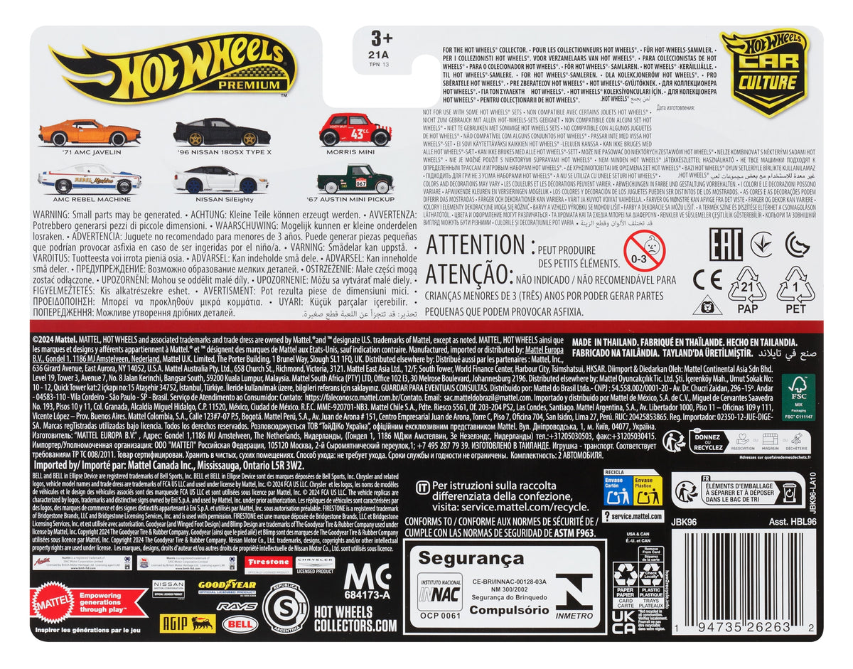 HOT WHEELS Premium 2-Pack Nissan 180SX Type-X & SilEighty 1:64 Manufacturer code JBK96