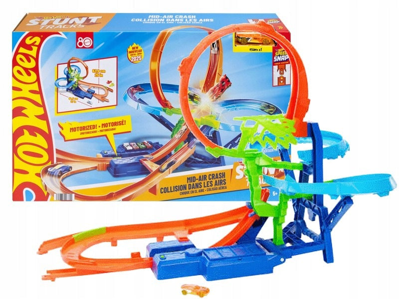 HOT WHEELS STUNT TRUCKS Air crash + car, set for children +5