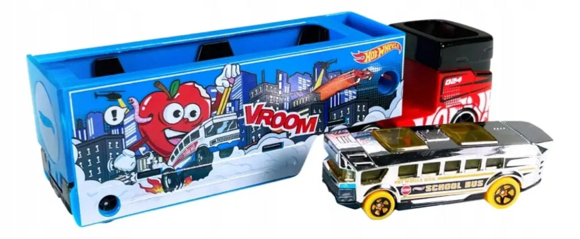 HOT WHEELS SUPER RIGS TRANSPORTER + CAR Set PENCIL PUSHER HXN90 3+ Years Packaging status original