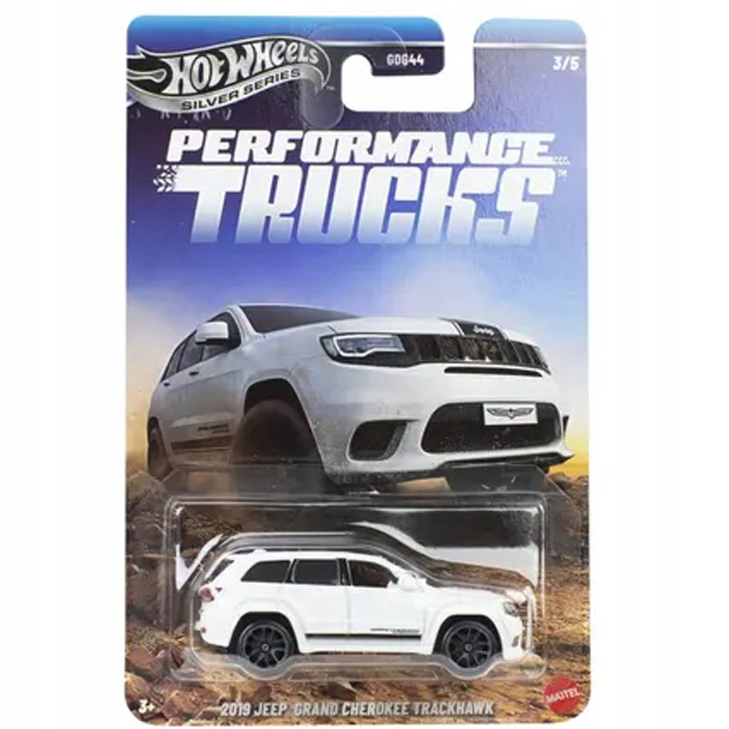 HOT WHEELS Silver Performance Trucks Jeep Grand Cherokee Trackhawk 1:64 Scale Brand Mattel