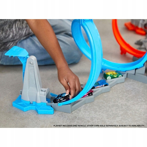 HOT WHEELS TRACK SET DOUBLE LOOP MEGA TOWER 80CM + CAR Manufacturer code GRW39