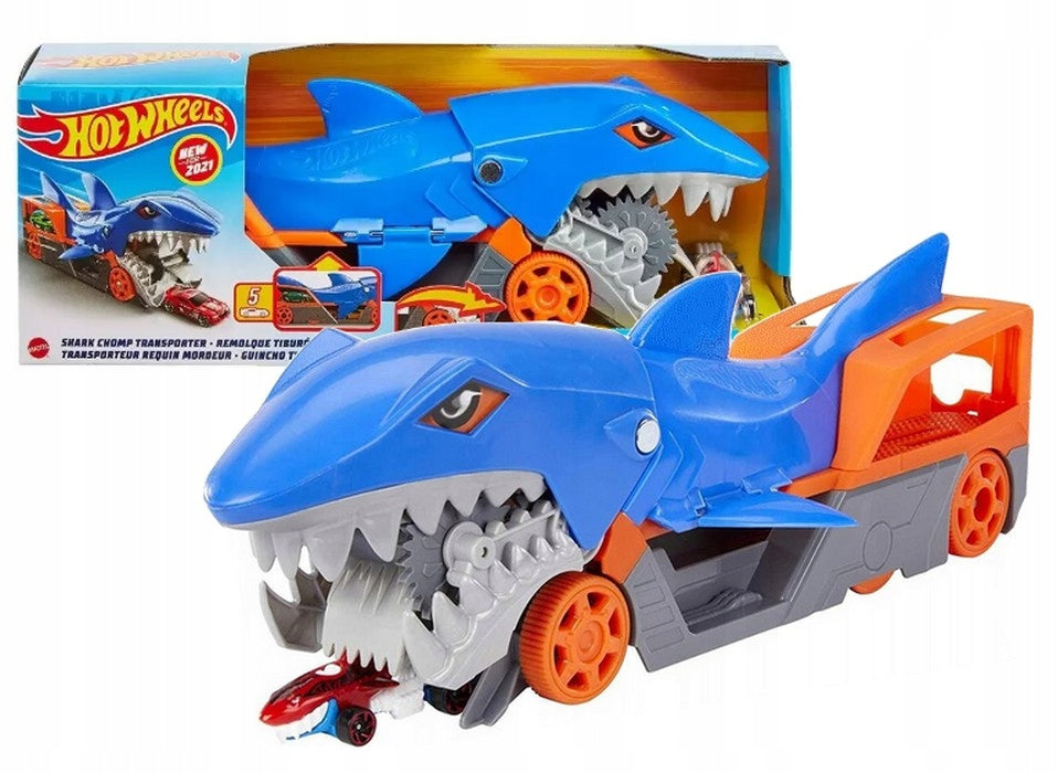 HOT WHEELS TRANSPORTER SHARK CAR Shark Bite + car Hot Wheels GVG36