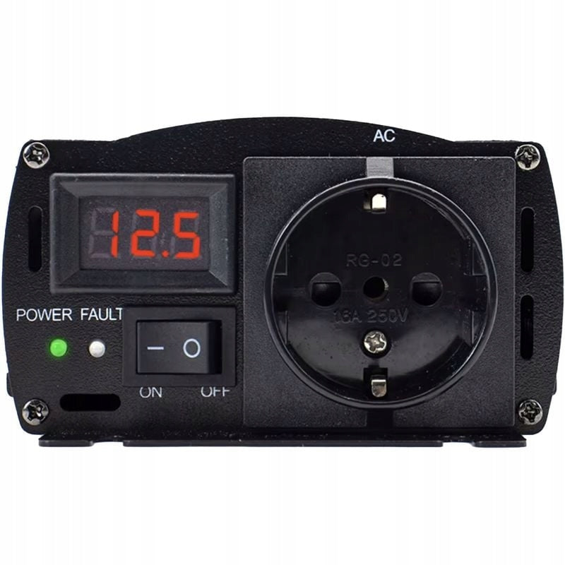 HOULI 12 V to 230 V converter, 500 W/1000 W, pure sine wave, Effective power 500 W